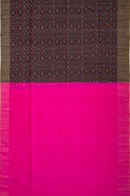 Tussar Ikat Maroon Saree