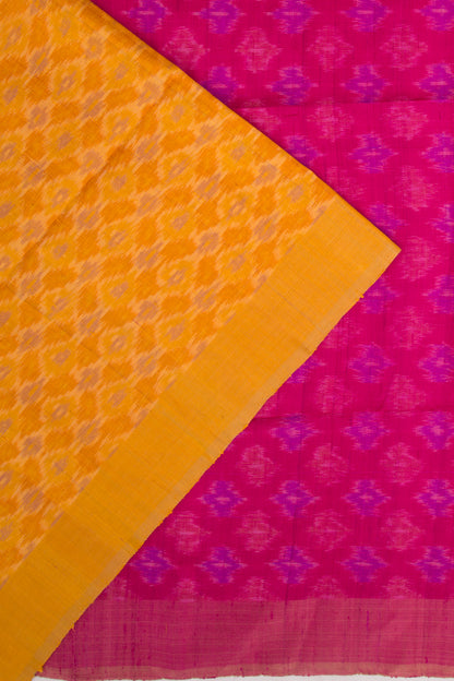 Tussar Ikat Mustard Yellow Saree