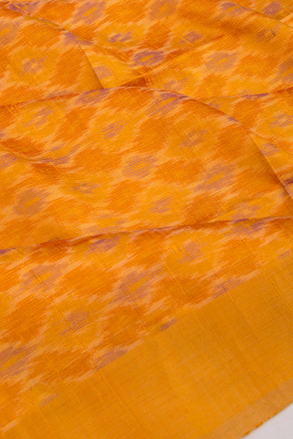 Tussar Ikat Mustard Yellow Saree