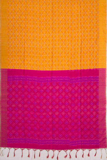 Tussar Ikat Mustard Yellow Saree
