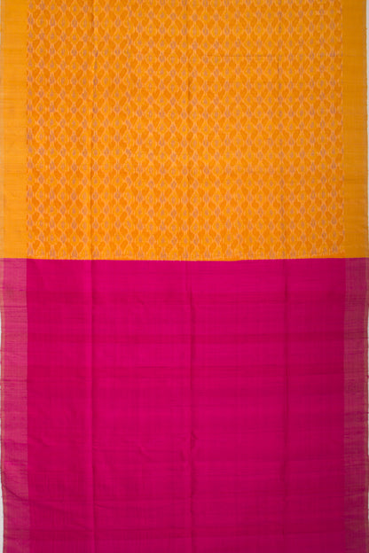 Tussar Ikat Mustard Yellow Saree