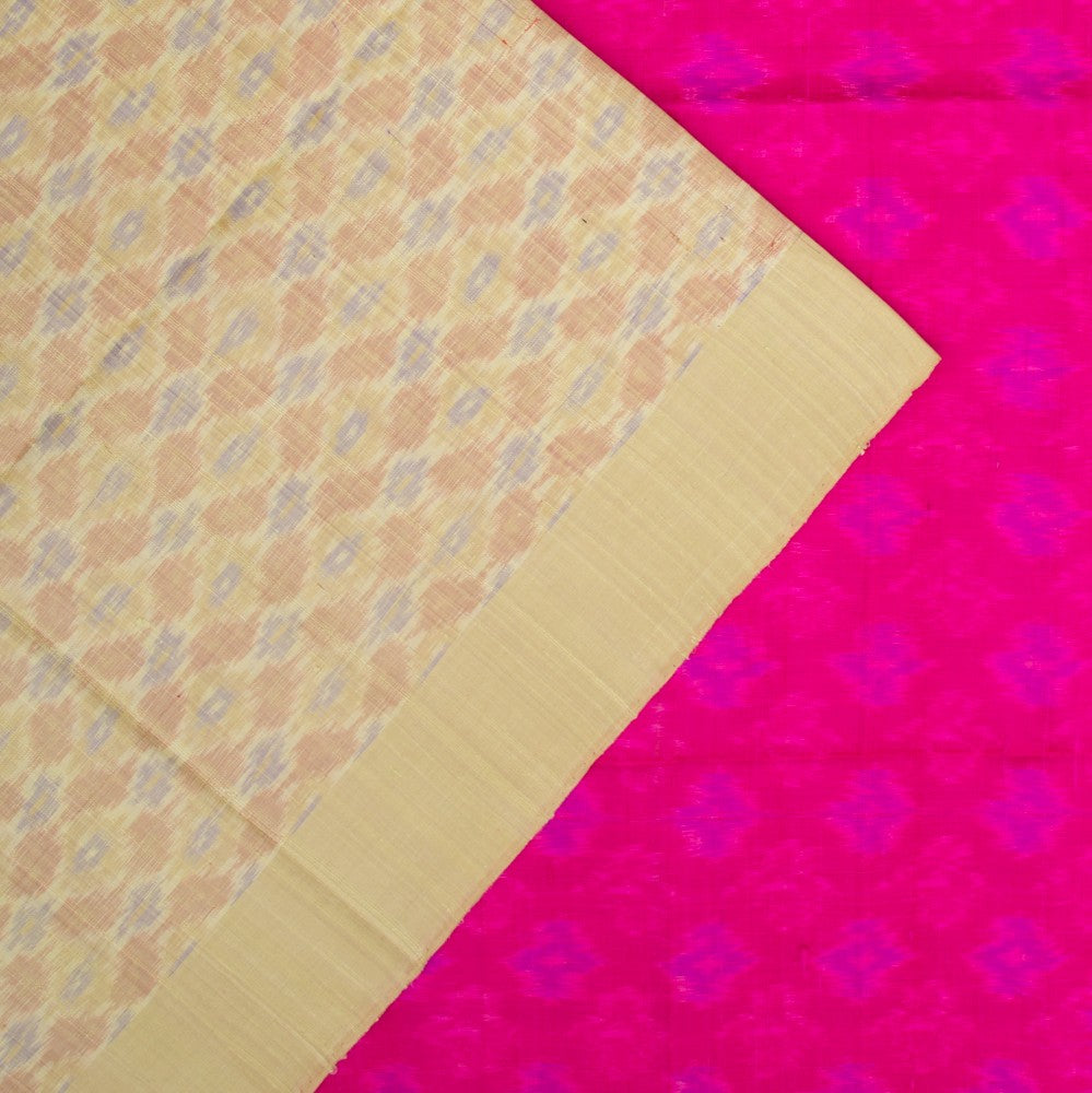 Tussar Ikat Cream Saree