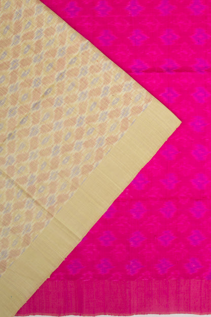 Tussar Ikat Cream Saree