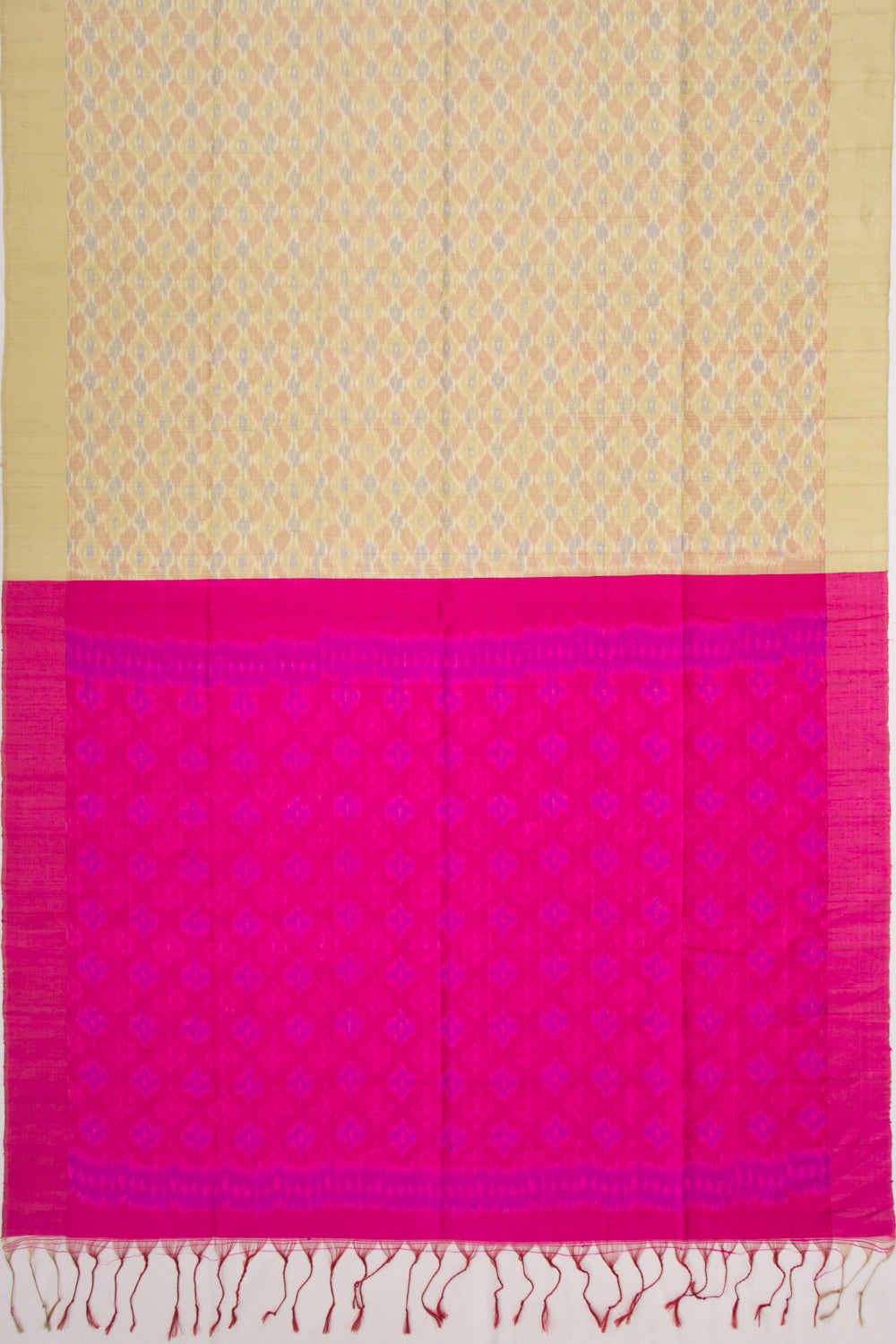 Tussar Ikat Cream Saree