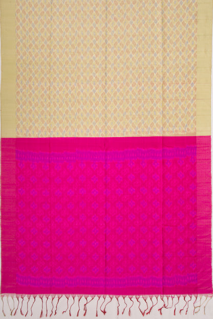 Tussar Ikat Cream Saree