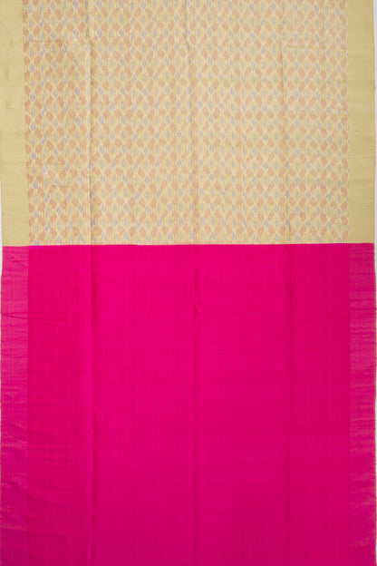 Tussar Ikat Cream Saree