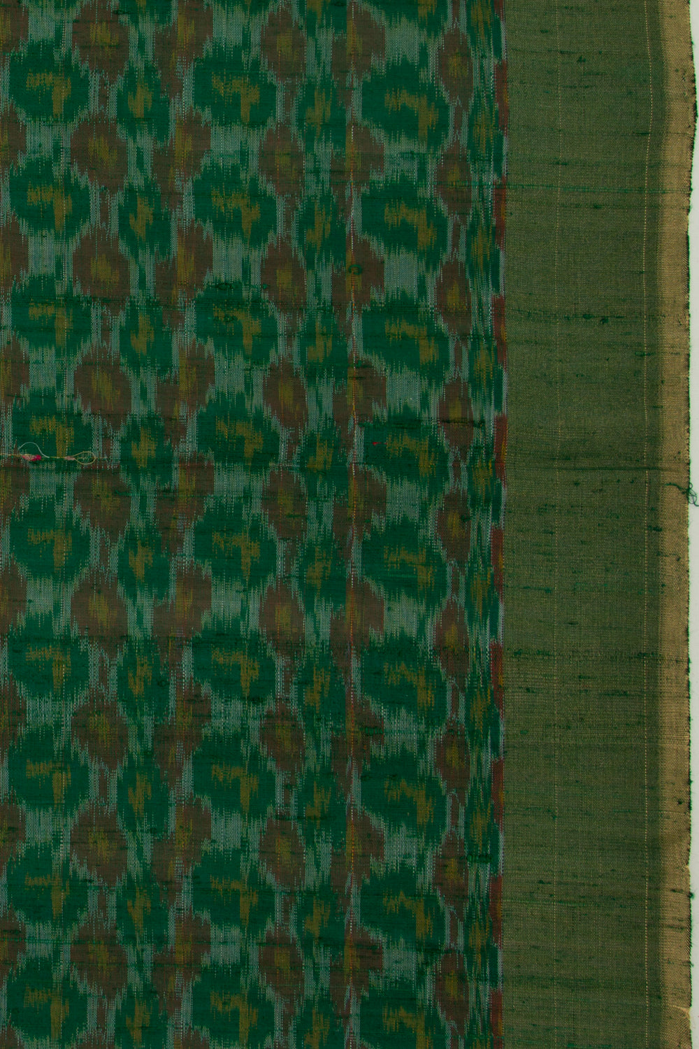 Tussar Ikat Dark Green Saree