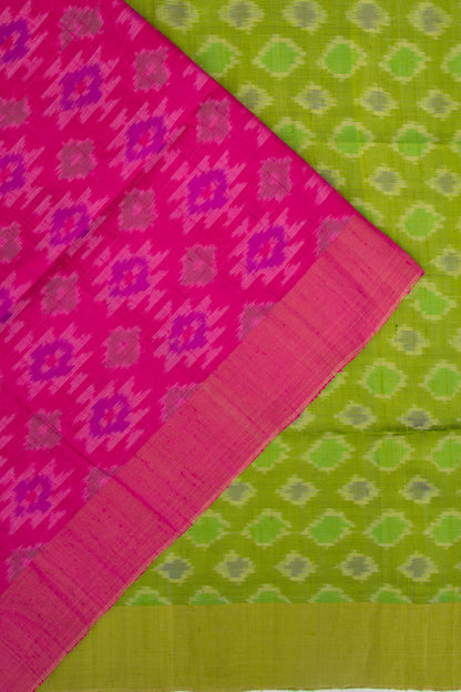 Tussar Ikat Pink Sare