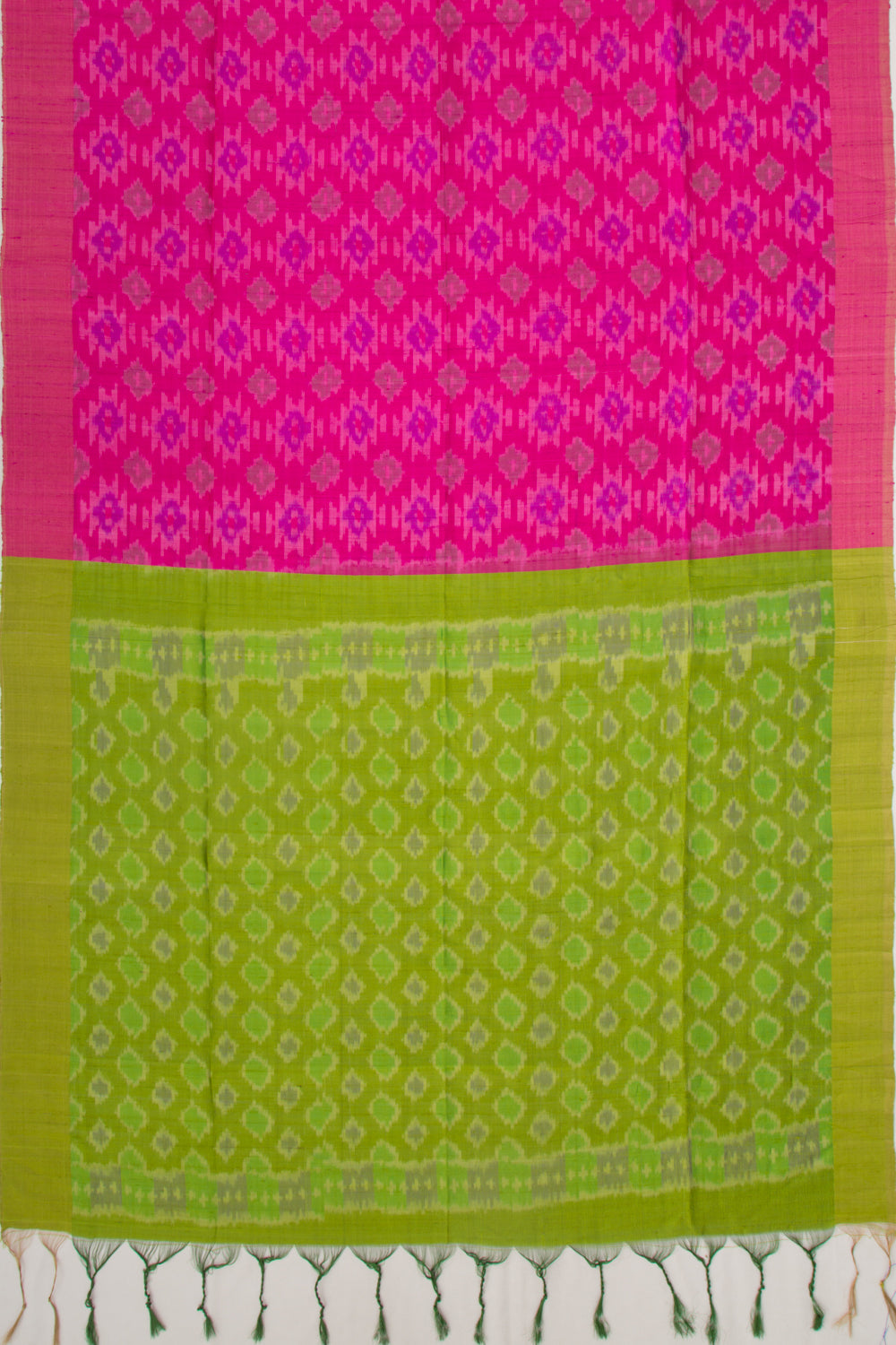 Tussar Ikat Pink Sare