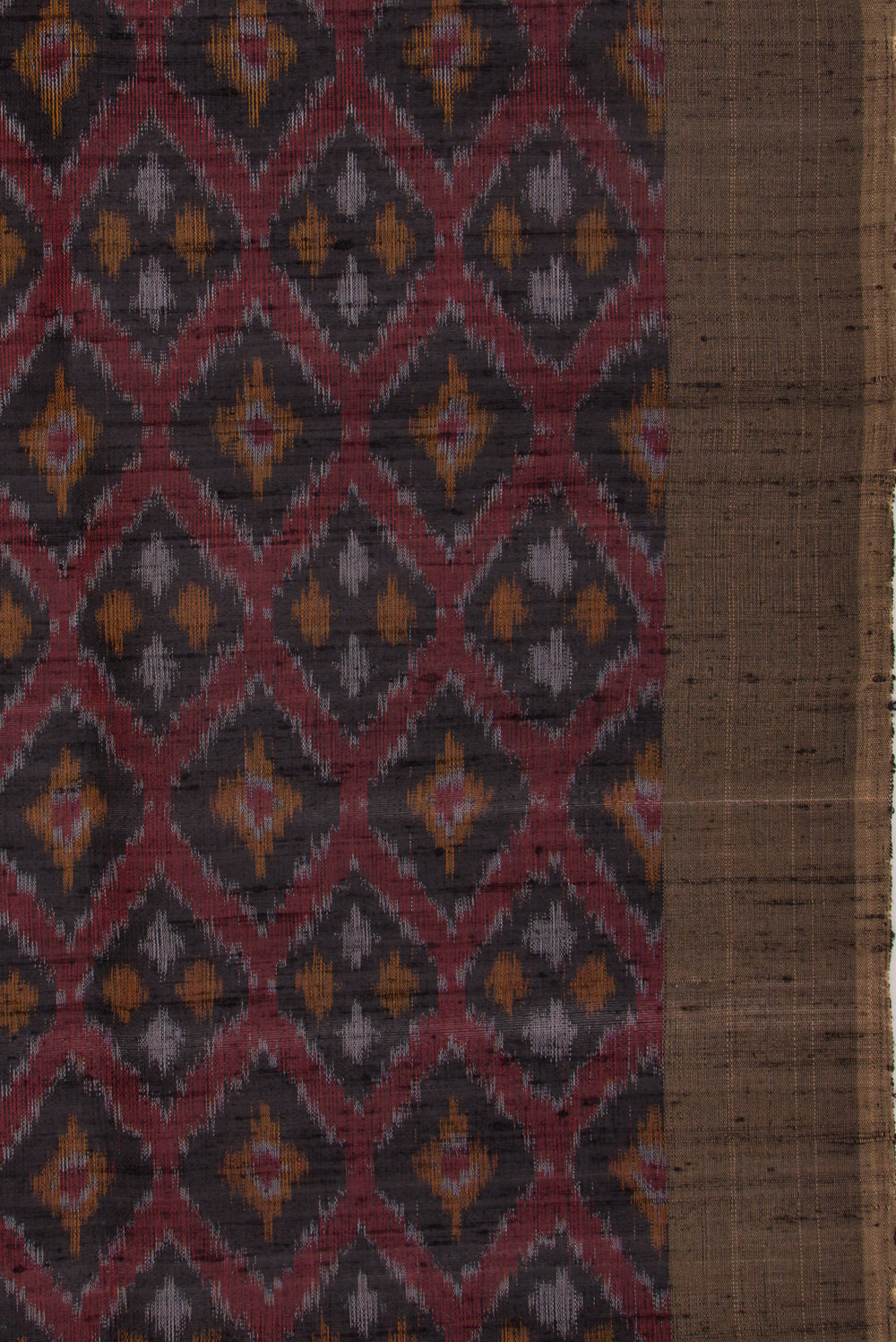 Tussar Ikat Maroon Saree