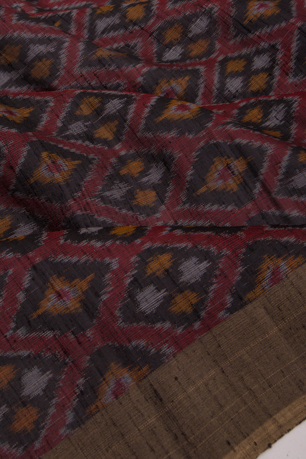 Tussar Ikat Maroon Saree