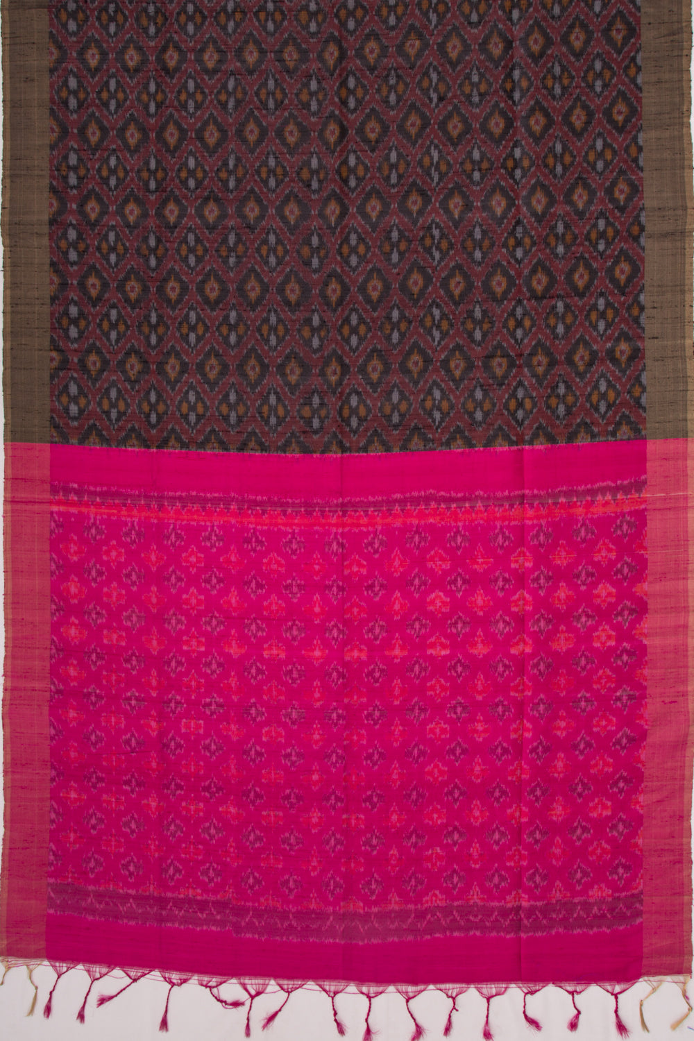 Tussar Ikat Maroon Saree
