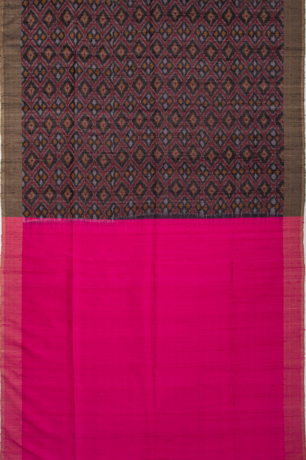 Tussar Ikat Maroon Saree