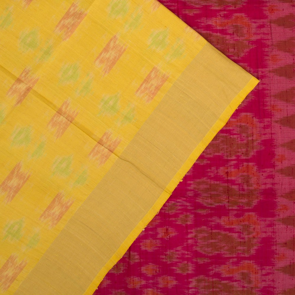 Tussar Ikat Yellow Saree