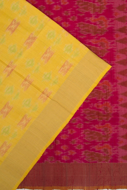Tussar Ikat Yellow Saree