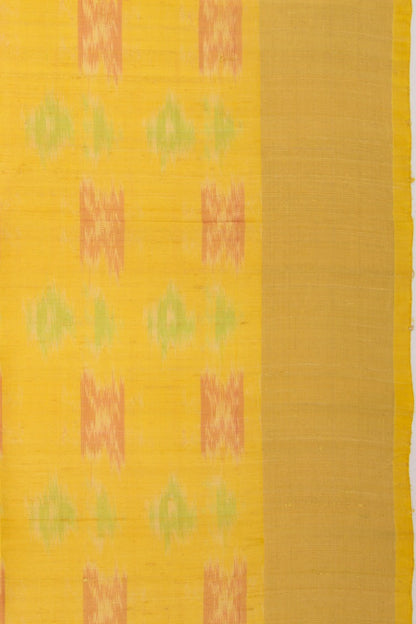 Tussar Ikat Yellow Saree