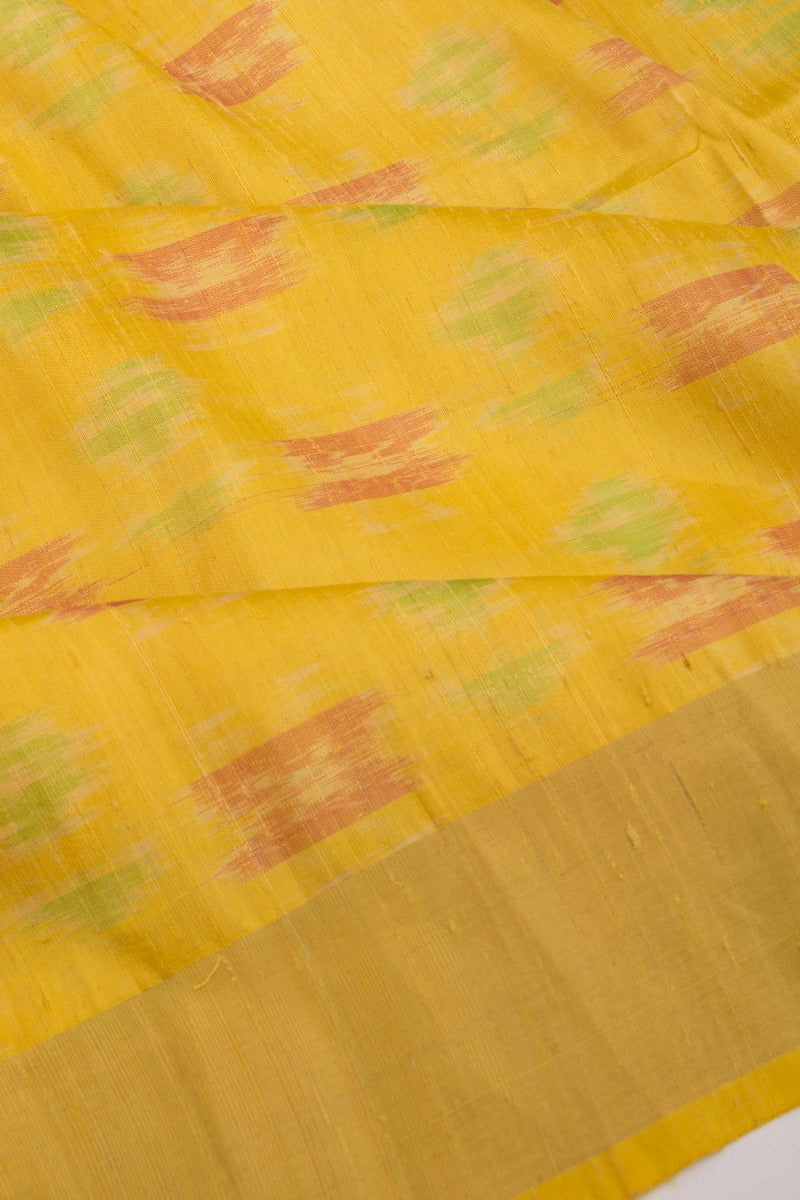 Tussar Ikat Yellow Saree