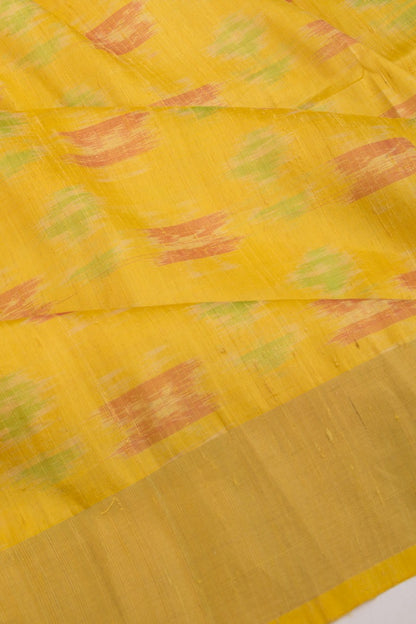 Tussar Ikat Yellow Saree