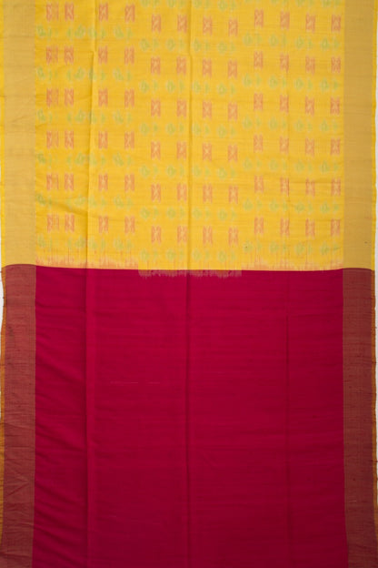 Tussar Ikat Yellow Saree