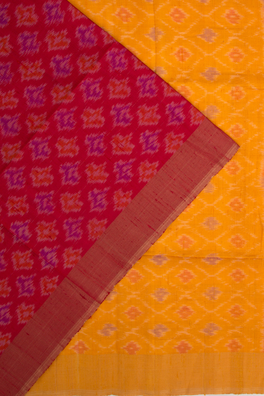 Tussar Ikat Red Saree