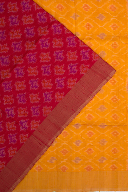 Tussar Ikat Red Saree