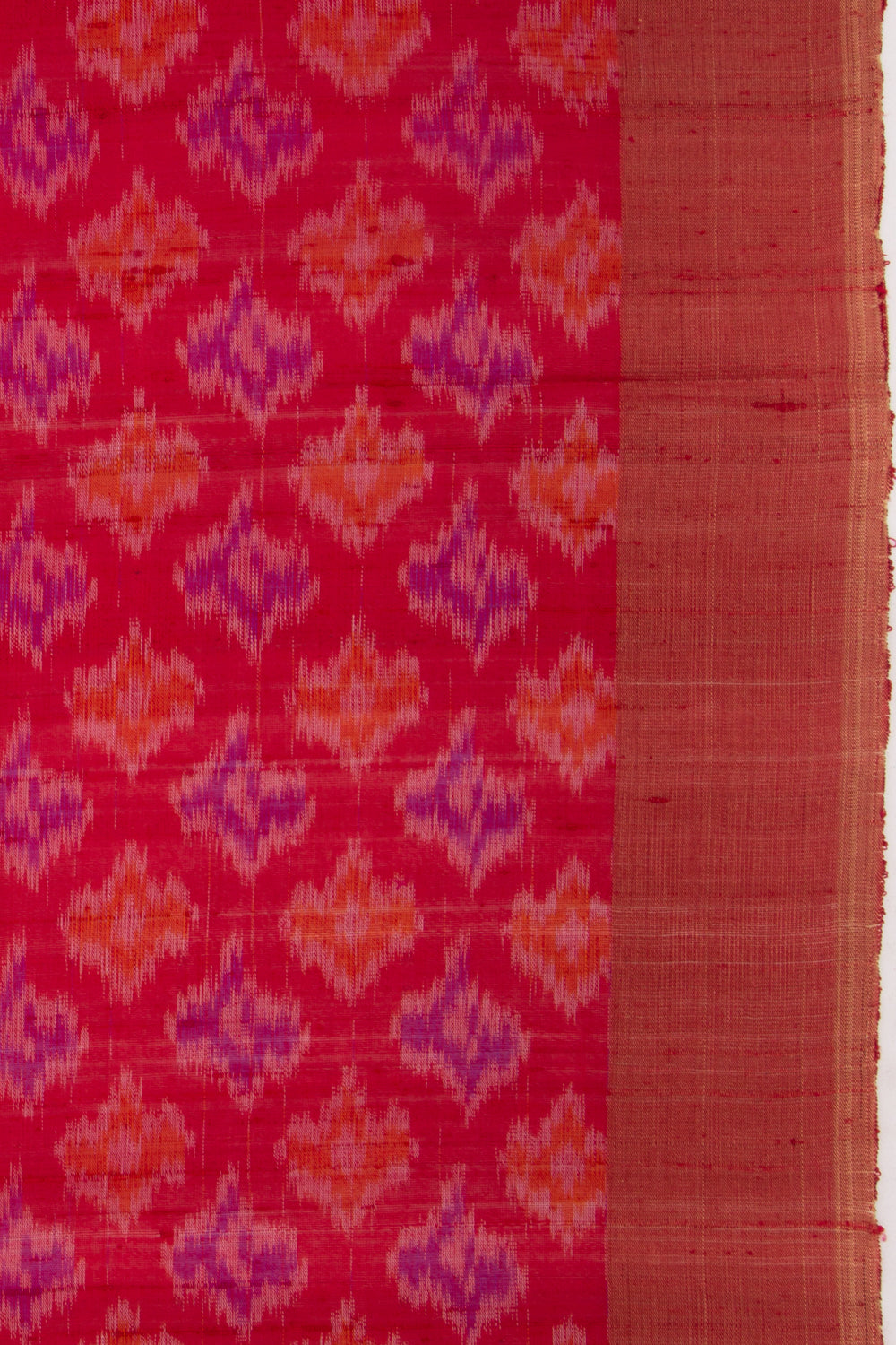 Tussar Ikat Red Saree
