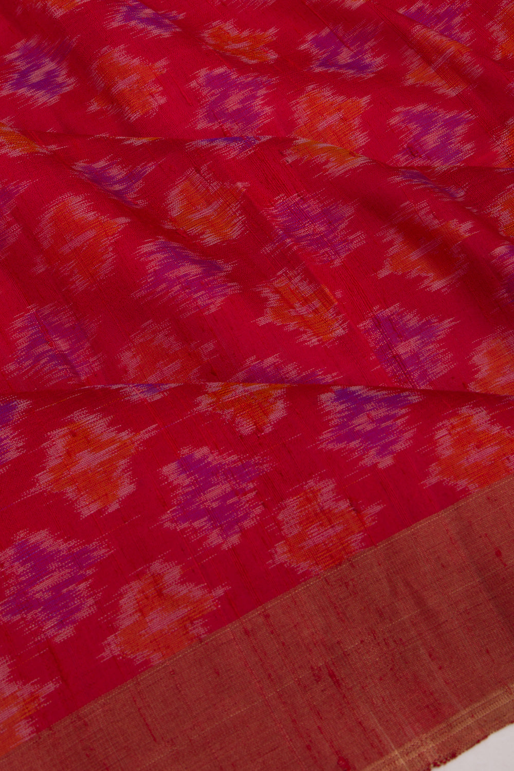 Tussar Ikat Red Saree