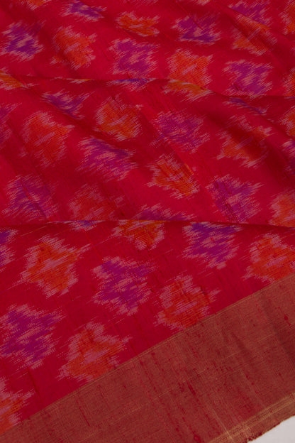 Tussar Ikat Red Saree