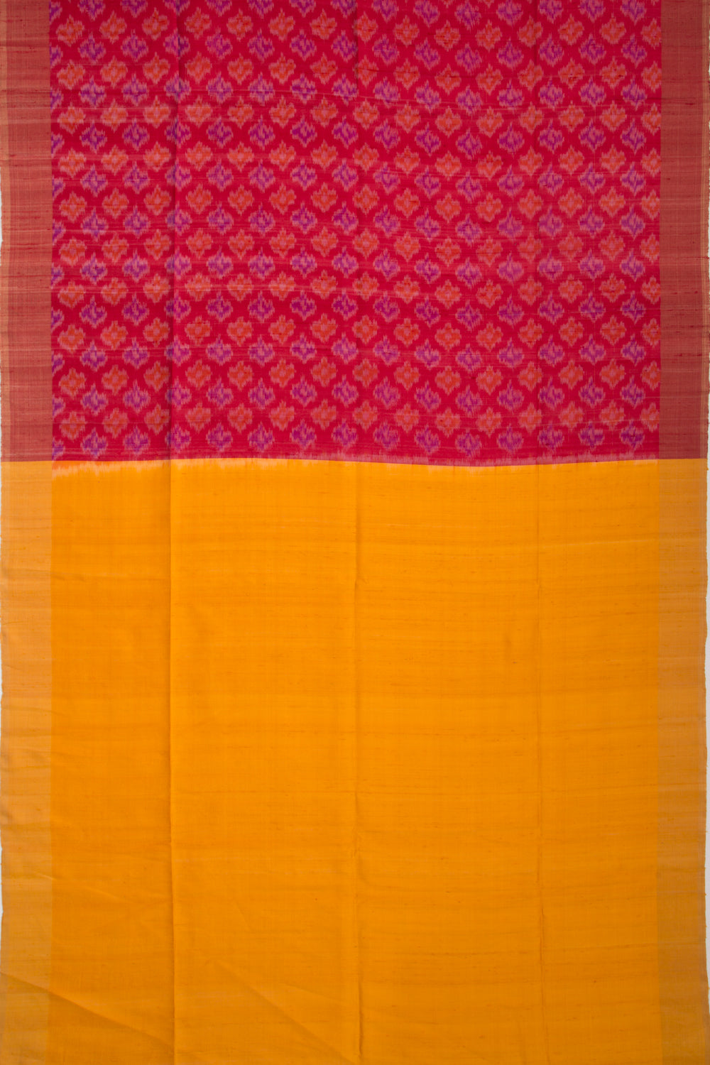 Tussar Ikat Red Saree