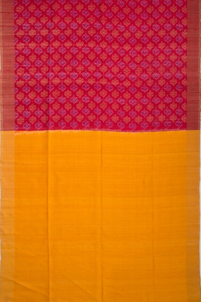 Tussar Ikat Red Saree