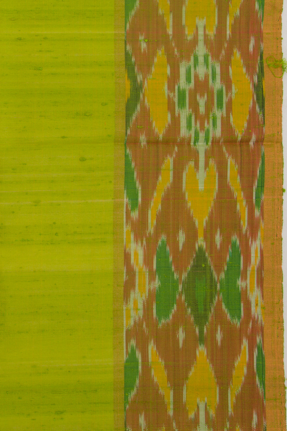 Tussar Plain Green Saree