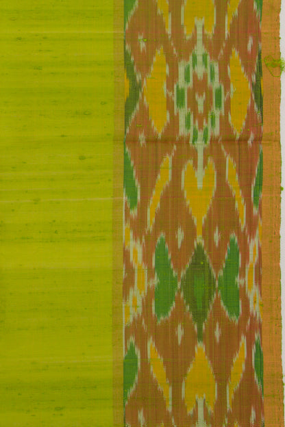 Tussar Plain Green Saree