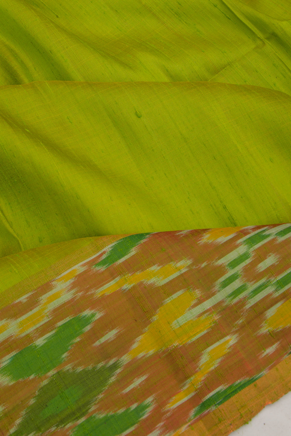 Tussar Plain Green Saree