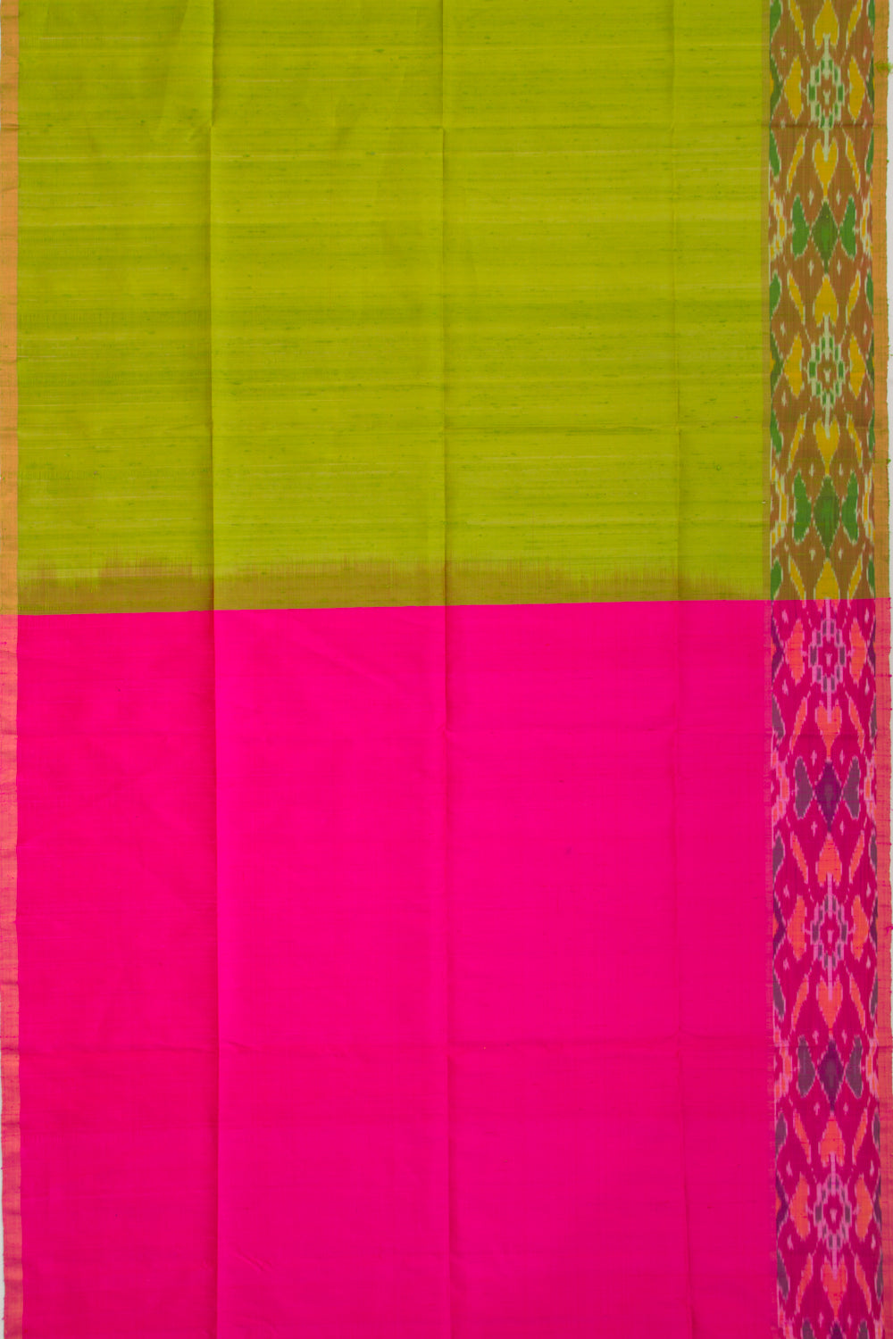 Tussar Plain Green Saree