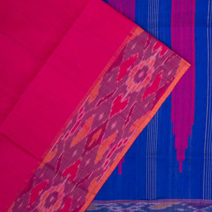 Tussar Plain Pink Saree