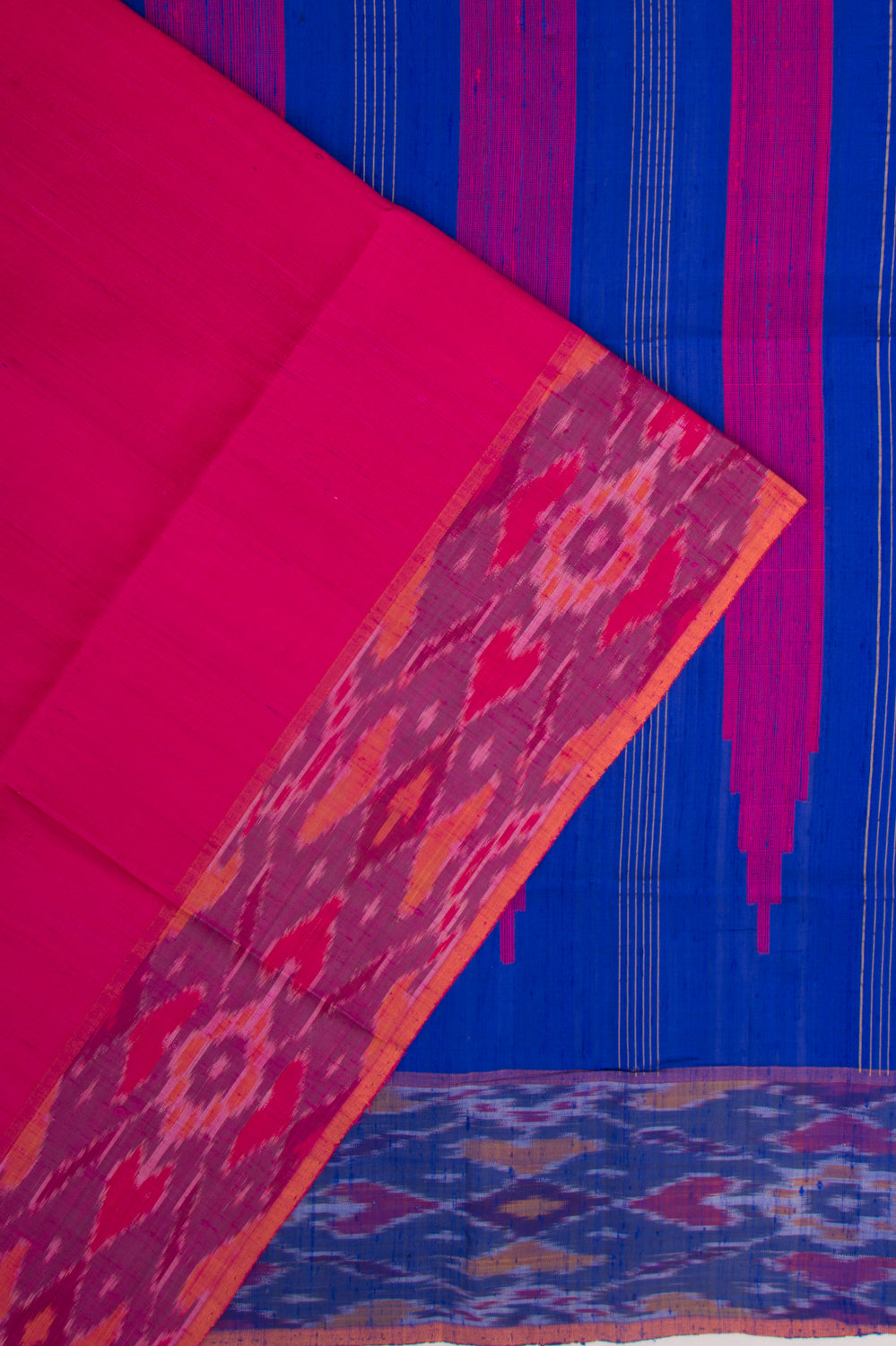 Tussar Plain Pink Saree