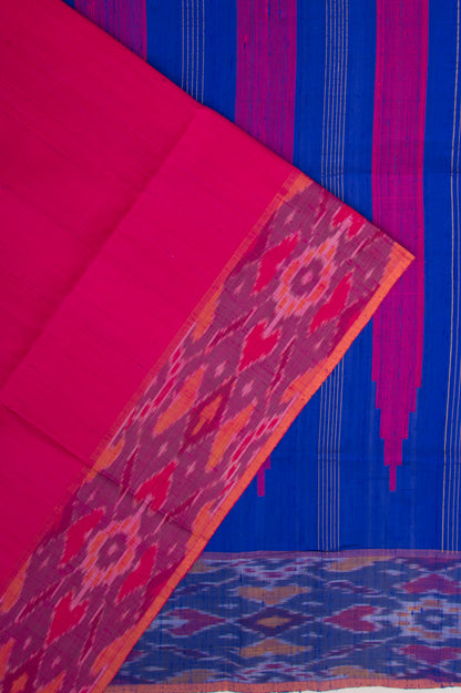 Tussar Plain Pink Saree