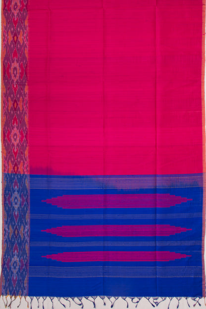 Tussar Plain Pink Saree