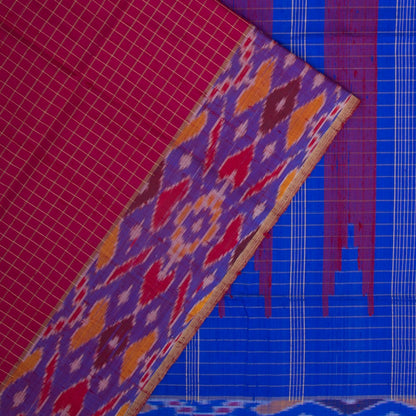 Tussar Checks Purple Saree