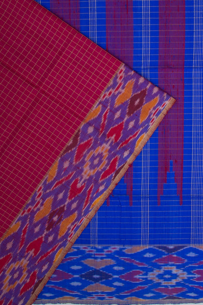 Tussar Checks Purple Saree