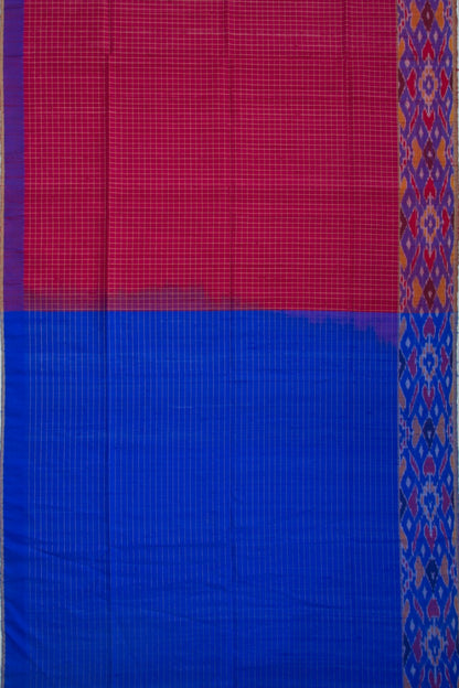 Tussar Checks Purple Saree