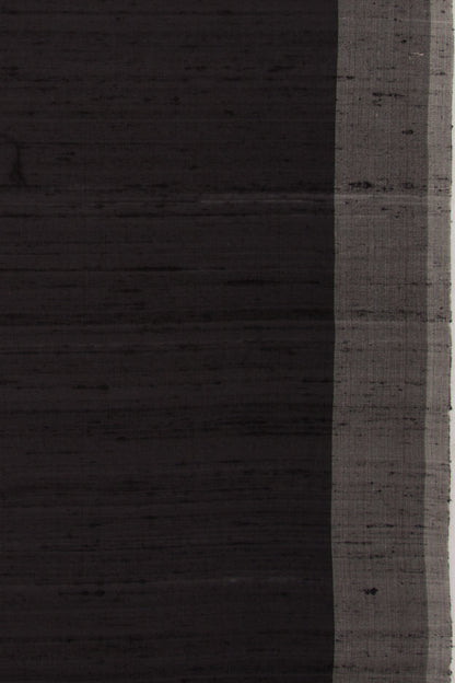 Tussar Plain Black Saree