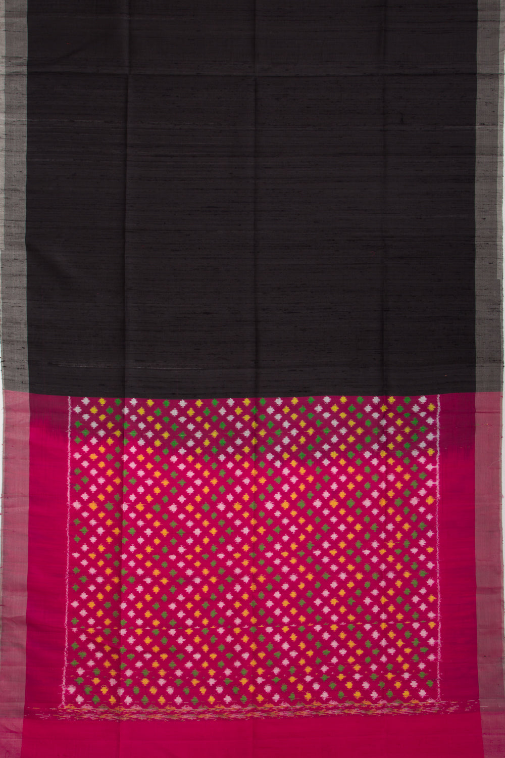 Tussar Plain Black Saree