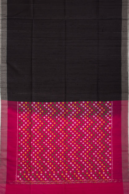 Tussar Plain Black Saree