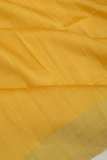 Tussar Plain Yellow Saree