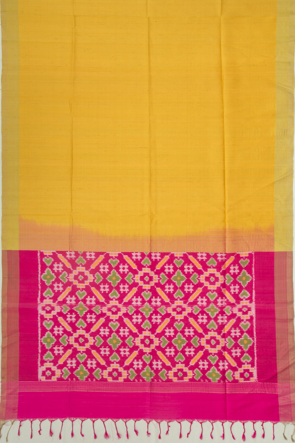 Tussar Plain Yellow Saree