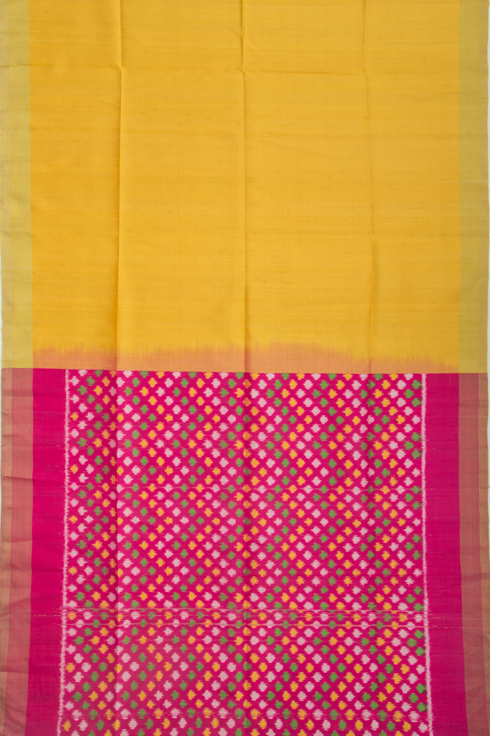 Tussar Plain Yellow Saree