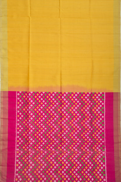 Tussar Plain Yellow Saree