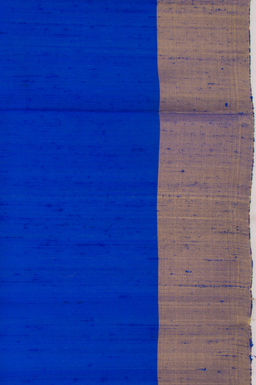 Tussar Plain Royal Blue Saree
