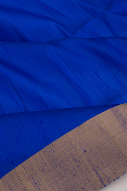 Tussar Plain Royal Blue Saree